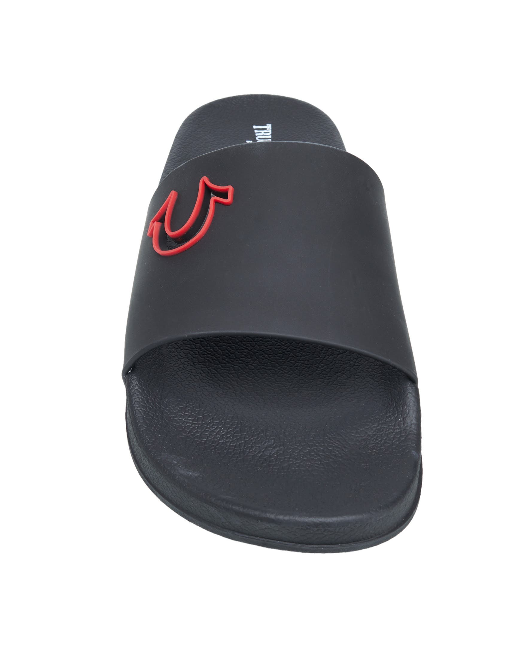 True Religion Russell Chopout Logo Slide, Alternate, color, Black