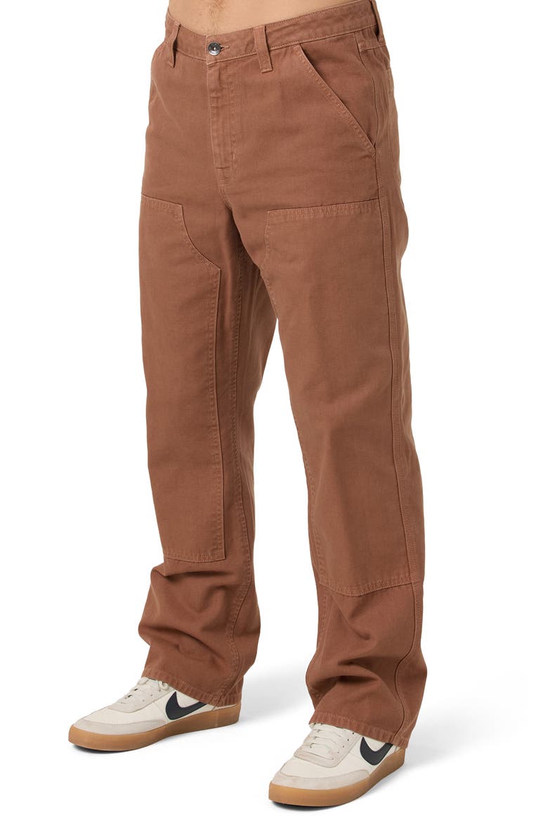 OG Double Knee Cotton Canvas Carpenter Pants, Alternate, color, CAROB BROWN