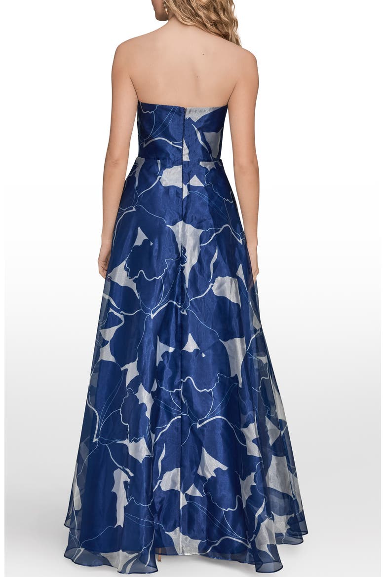Floral Strapless Gown, Alternate, color, SAPPHIRE