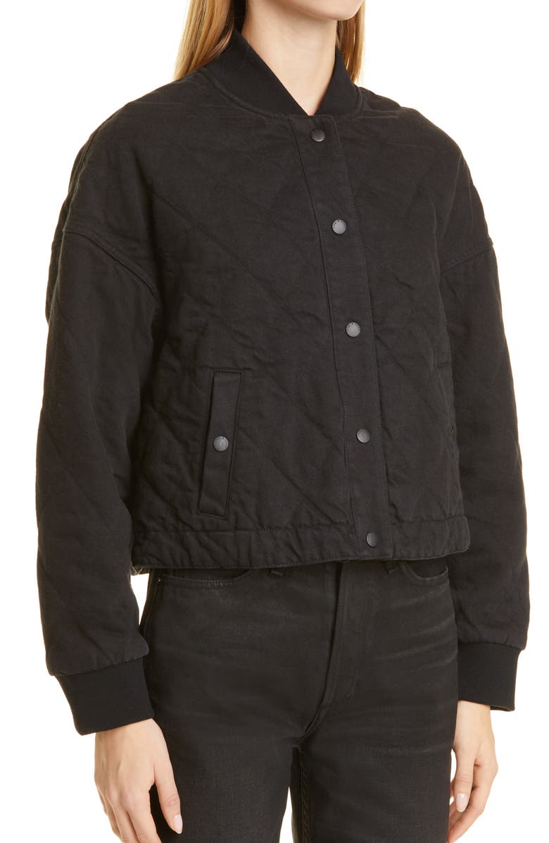 rag & bone Val Quilted Cropped Denim Jacket, Alternate, color, 