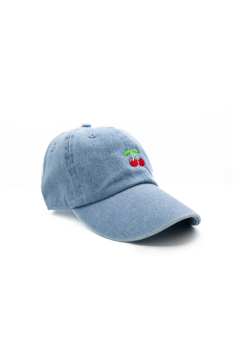 Rey To Z Tiny Cherry Baseball Hat, Alternate, color, Denim