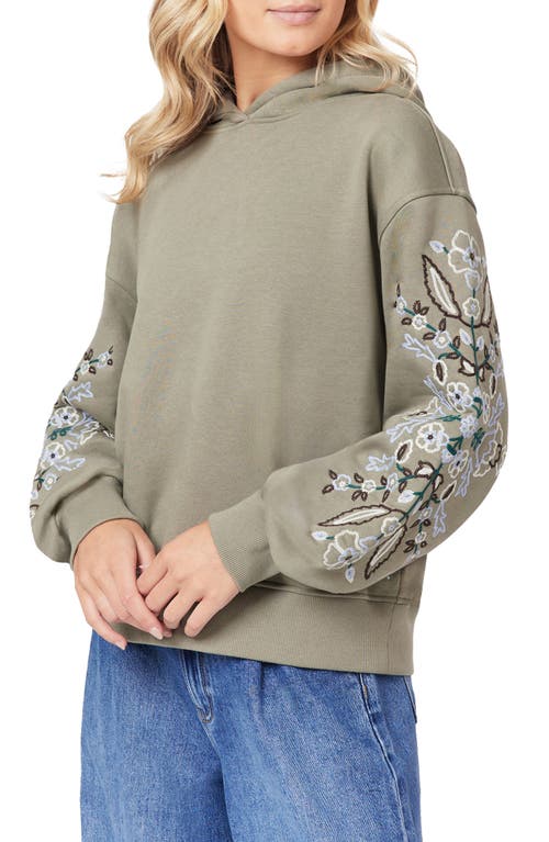Scotch & Soda Embroidered Hooded Sweatshirt In Green