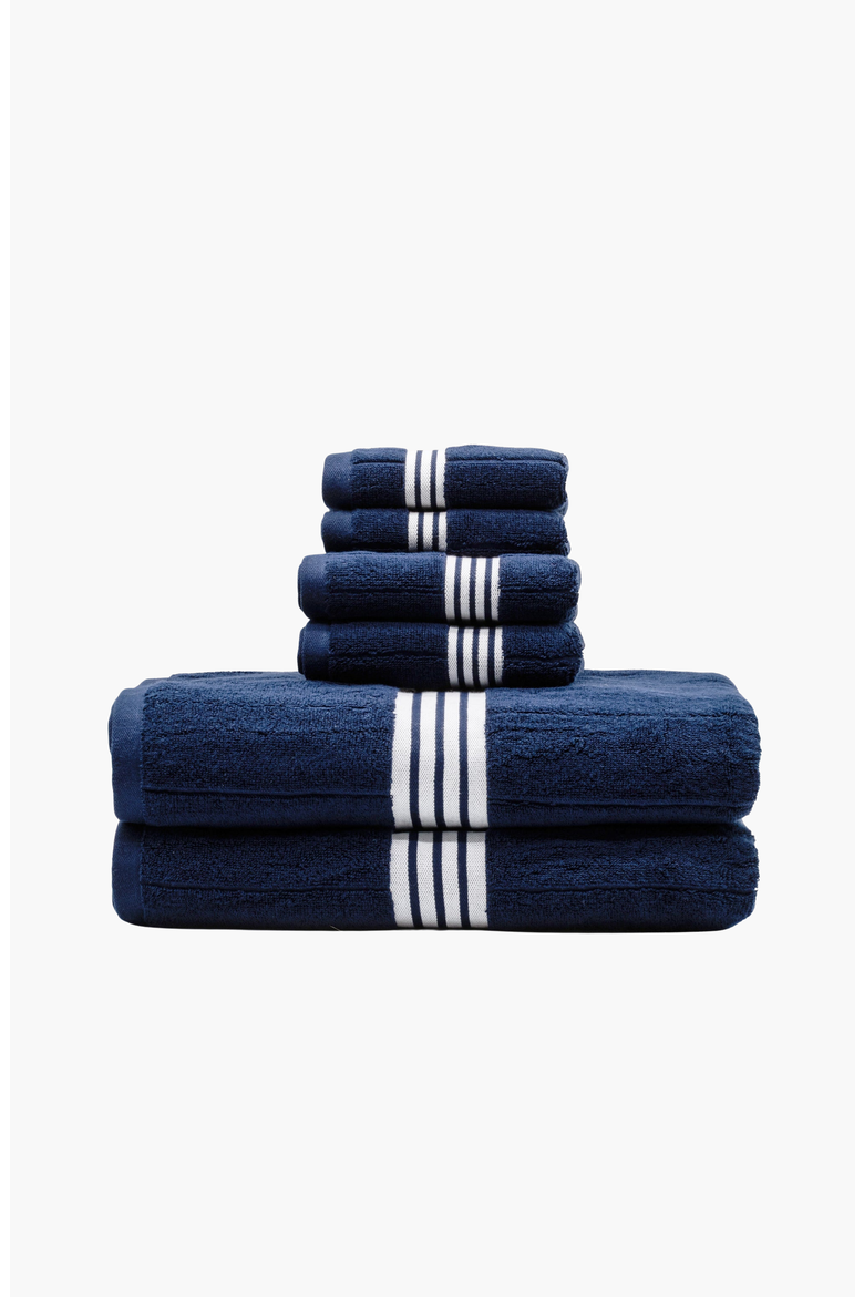 Nautilus 6-Piece Bath Sheet Luxe Set, Main, color, Navy / White