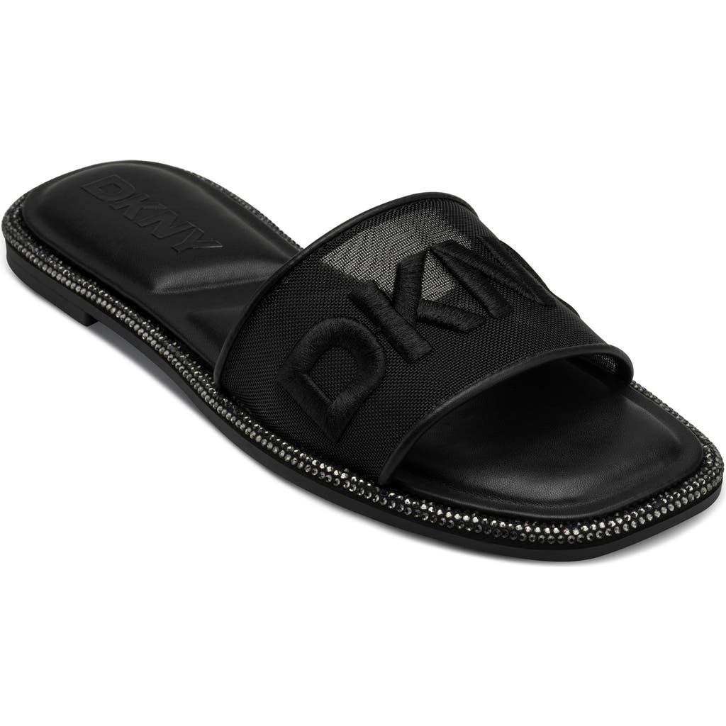 Dkny Badin Logo Slide Sandal In Black