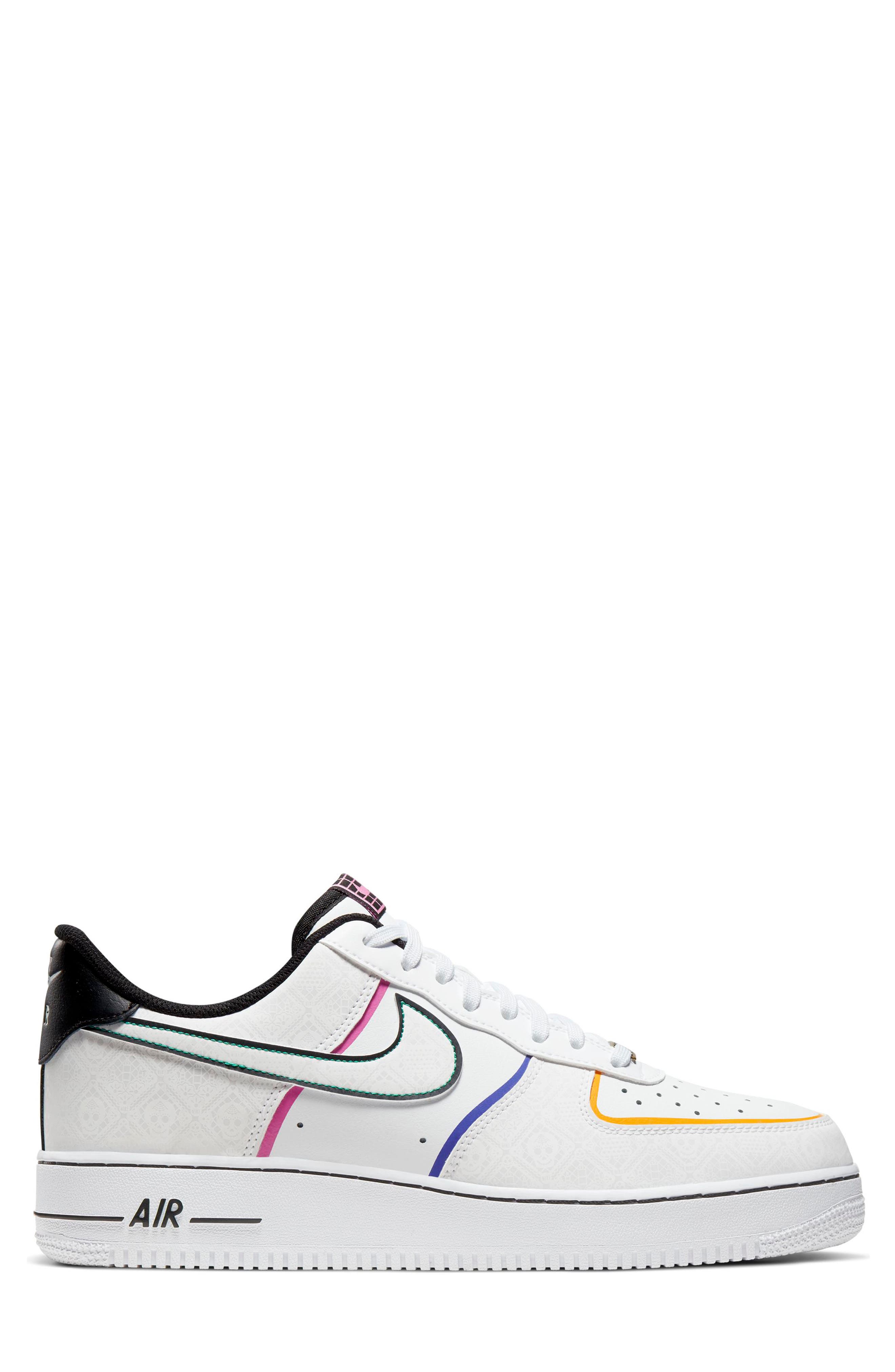 Air Force 1 '07 LV8 Sneaker, Alternate, color, WHITE/ BLACK/ KINETIC GREEN