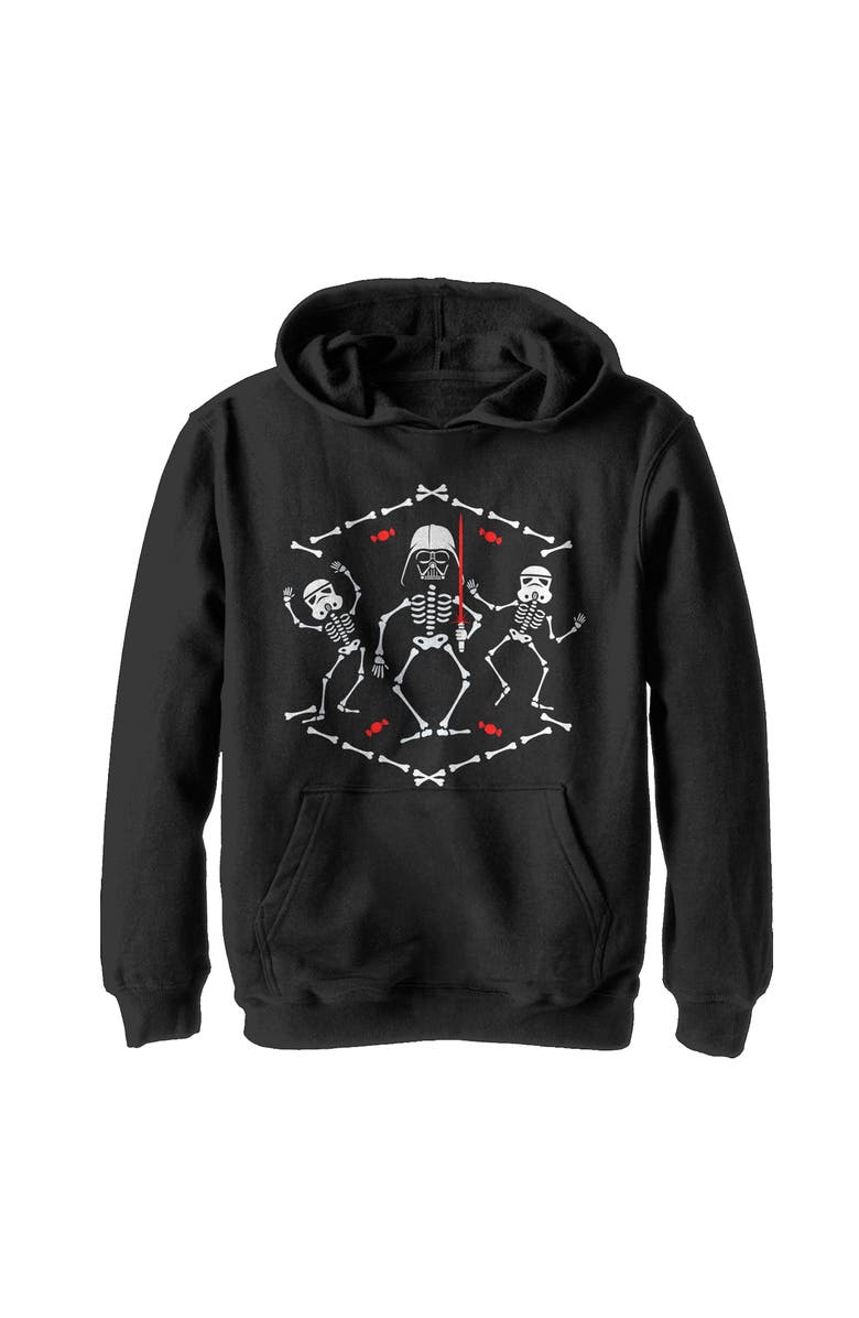 Star Wars Boy's Star Wars Halloween Vader Skeleton Dance Pull Over Hoodie, Main, color, Black
