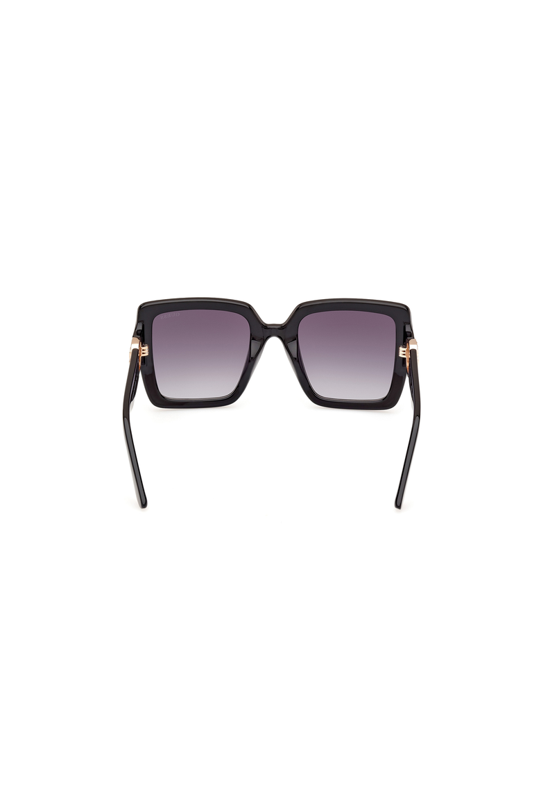 Oversized Square Acetate Sunglasses, Alternate, color, Shiny Black / Gradient Smoke