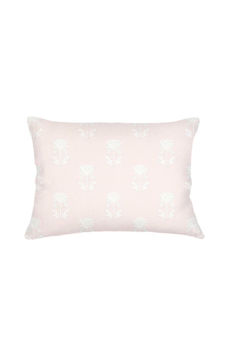 Block Print Linen Dutch Euro Pillow with Down Alternative Insert, Main, color, Pink