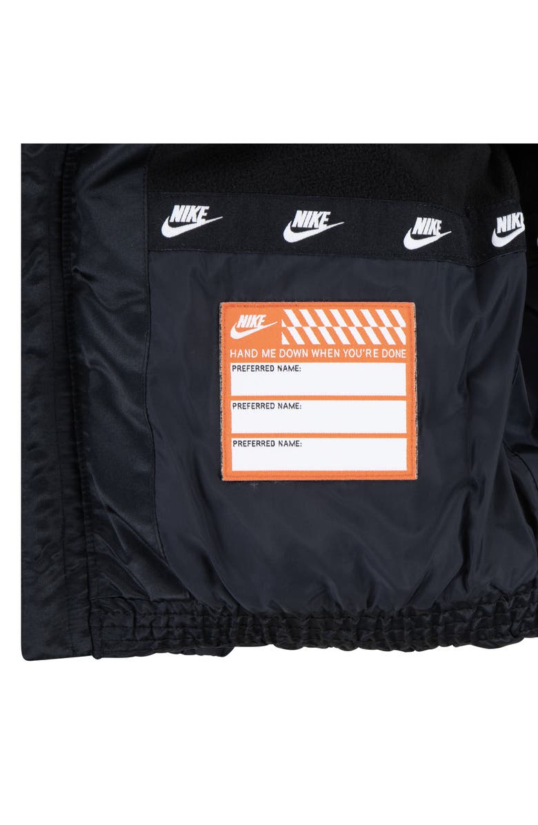 Nike Kids' Jacquard Hazard Stripe Puffer Jacket, Alternate, color, Black