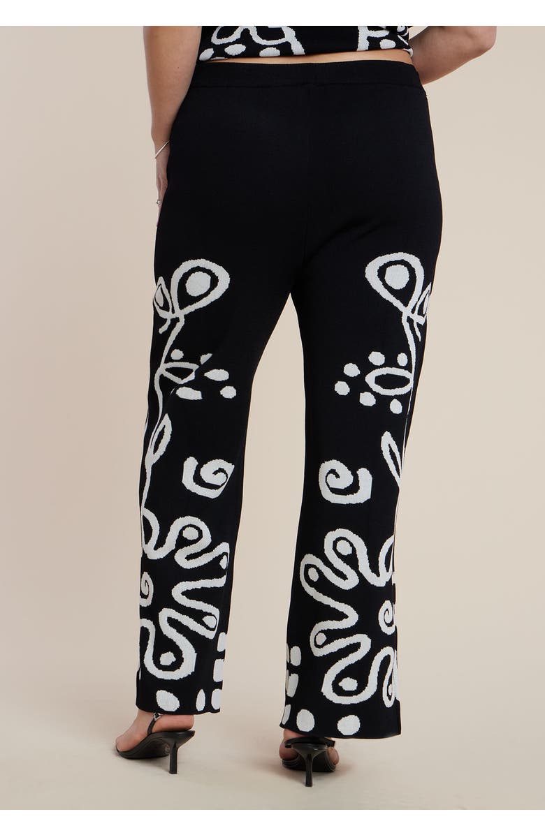 ELOQUII Intarsia Sweater Pant, Alternate, color, Hot House Blooms