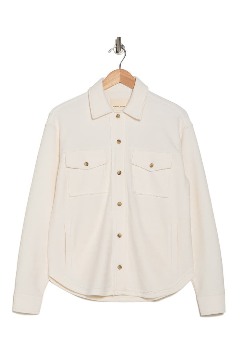 Chevron Knit Shacket, Alternate, color, WHITE ASSYLUM