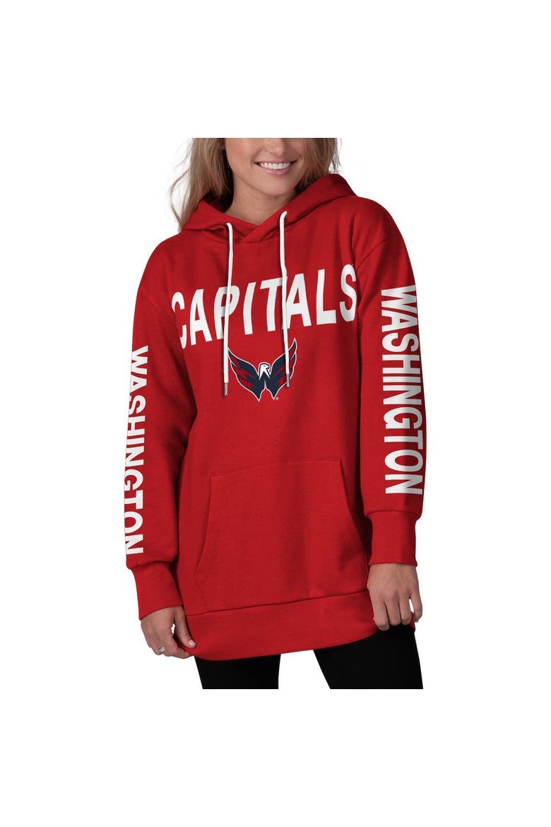 Women's G-III 4Her by Carl Banks Red Washington Capitals Extra Inning Pullover Hoodie, Alternate, color, RED