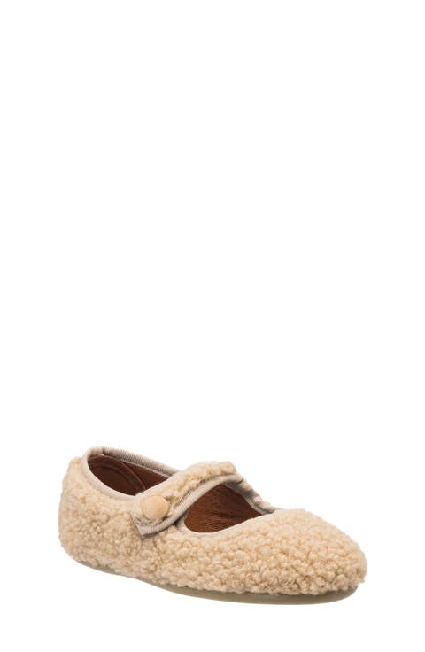 Kids' Faux Shearling Mary Jane Flat (Walker, Toddler & Little Kid)