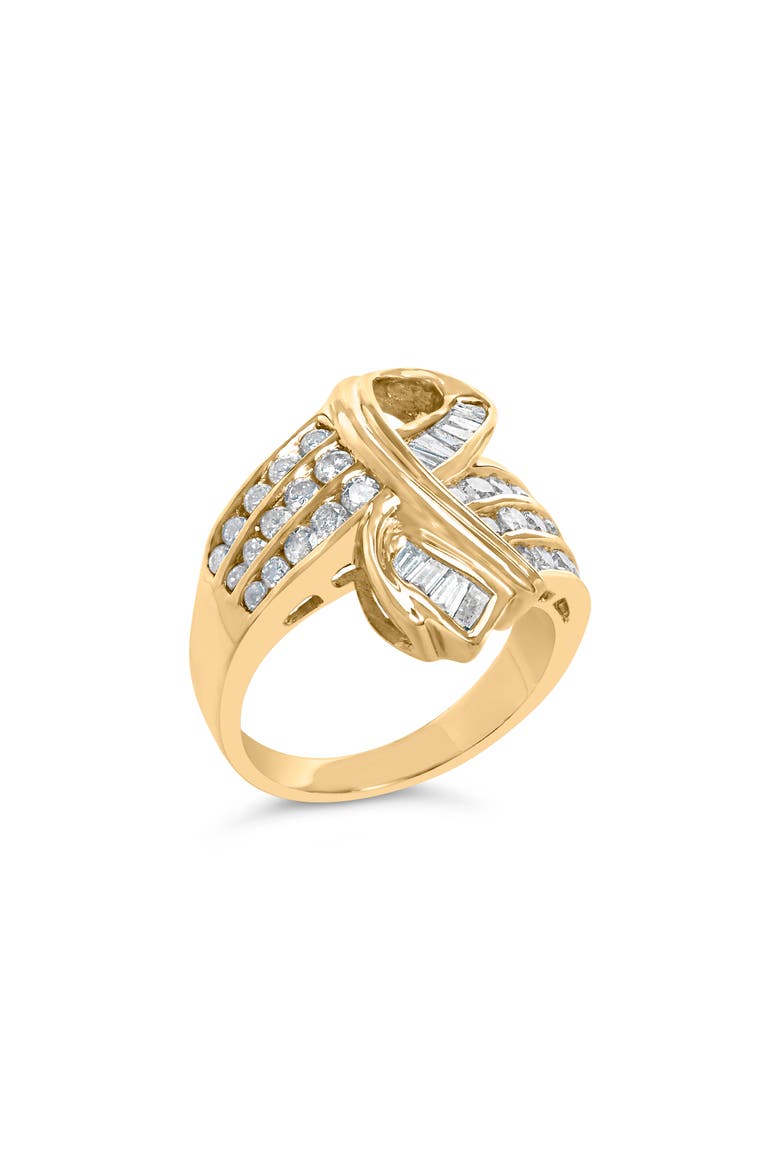 14K Yellow Gold 1 1/3 Cttw Diamond Bypass Cocktail Ring, Alternate, color, Yellow