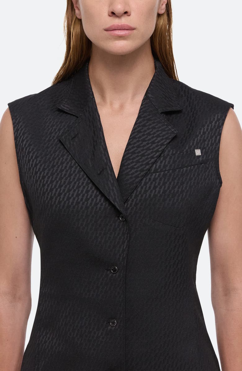 Helmut Lang Modest Jacquard Satin Vest, Alternate, color, Black/ Black