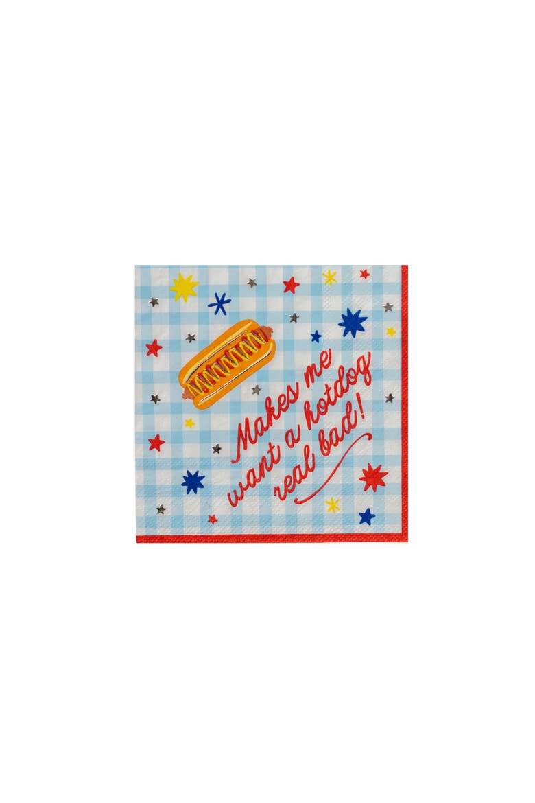 Patriotic Hot Dog Cocktail Napkins, Main, color, Assorted Pre-Pack