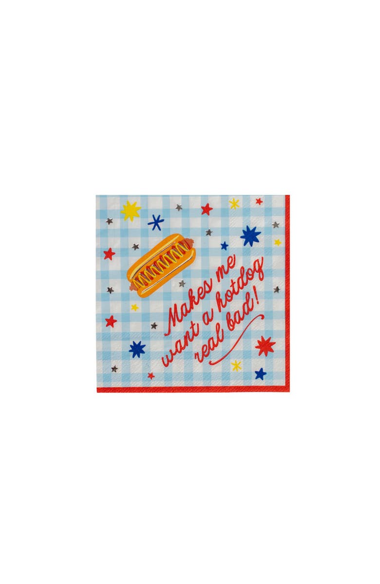 Jollity & Co. 4th of July Patriotic Hot Dog Cocktail Napkins, Main, color, Assorted Pre-Pack