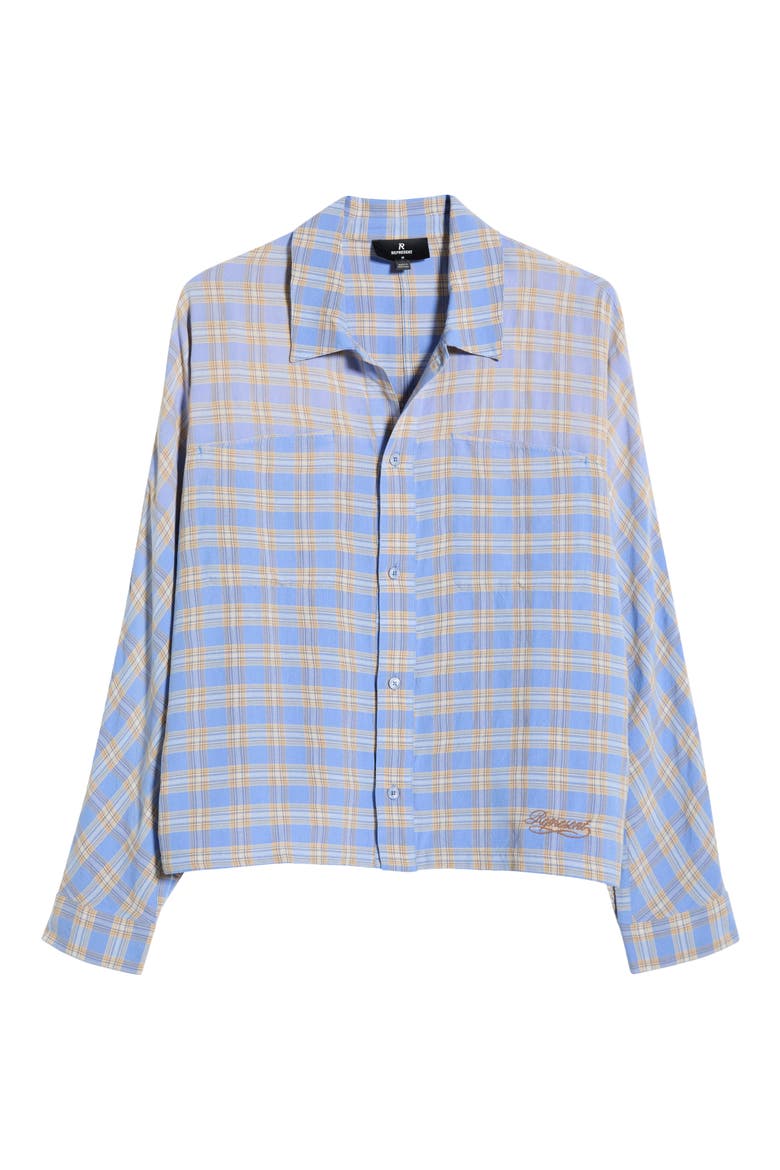 Santa Monica Flannel Button-Front Shirt, Alternate, color, DRIFT BLUE