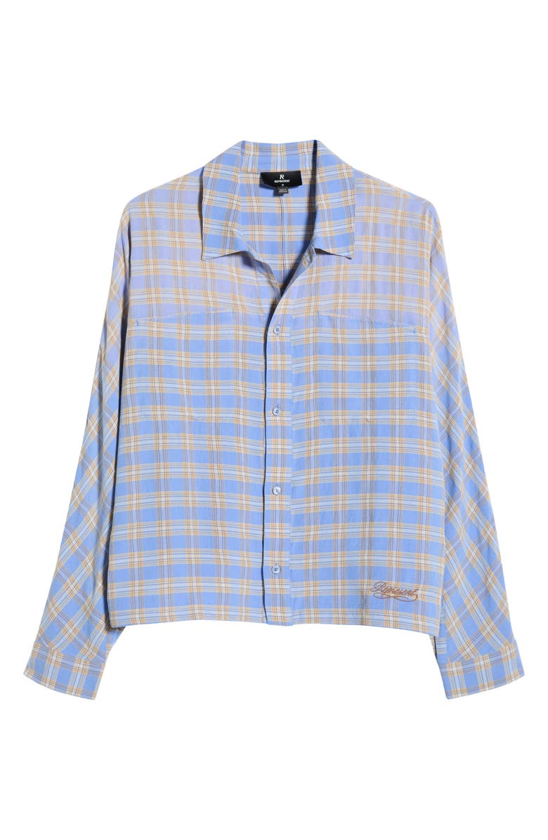 Represent Santa Monica Flannel Button-Front Shirt, Main, color, Drift Blue