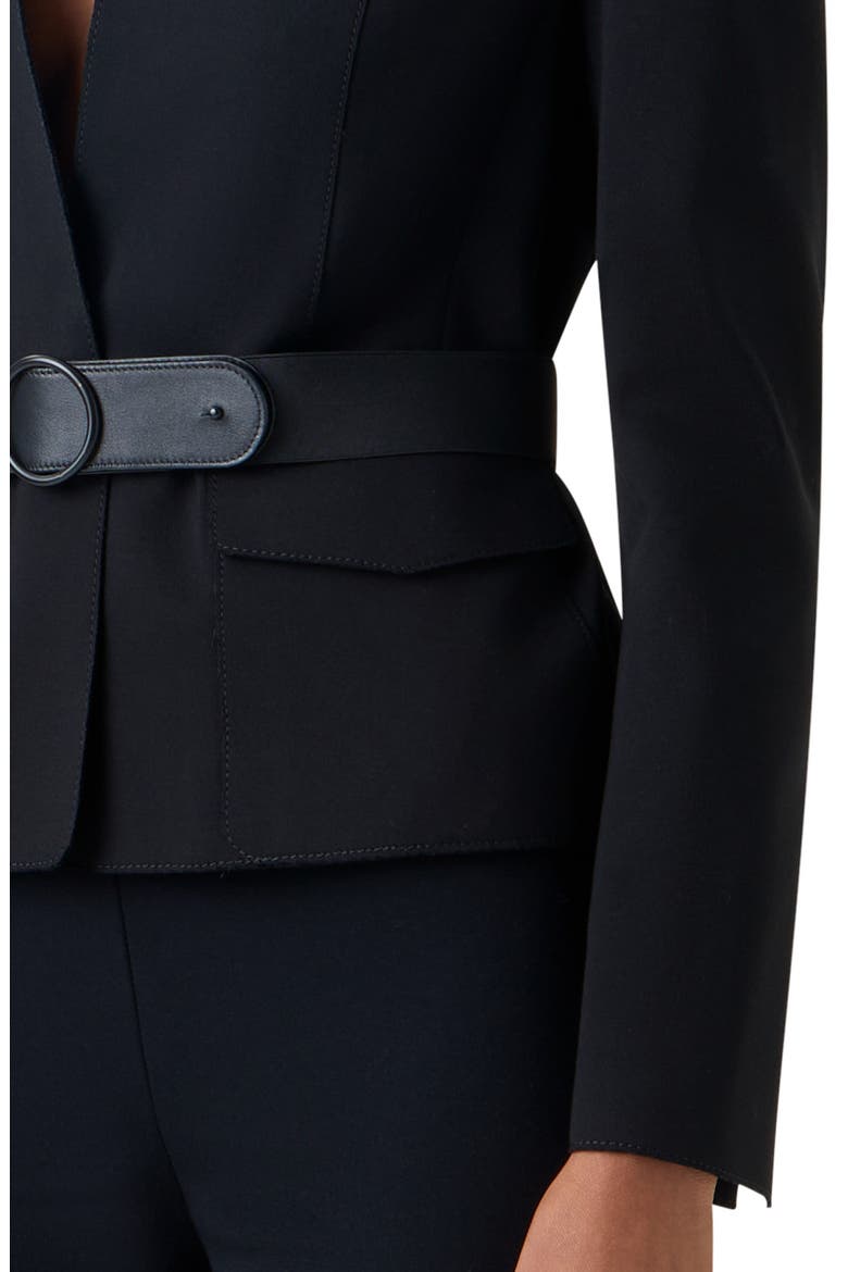 Fitted Signature Jersey Blazer, Alternate, color, BLACK