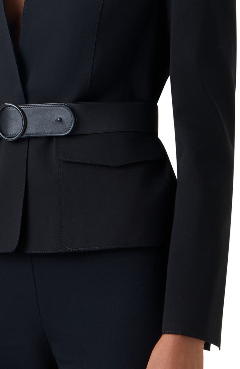 Akris punto Fitted Signature Jersey Blazer, Alternate, color, Black