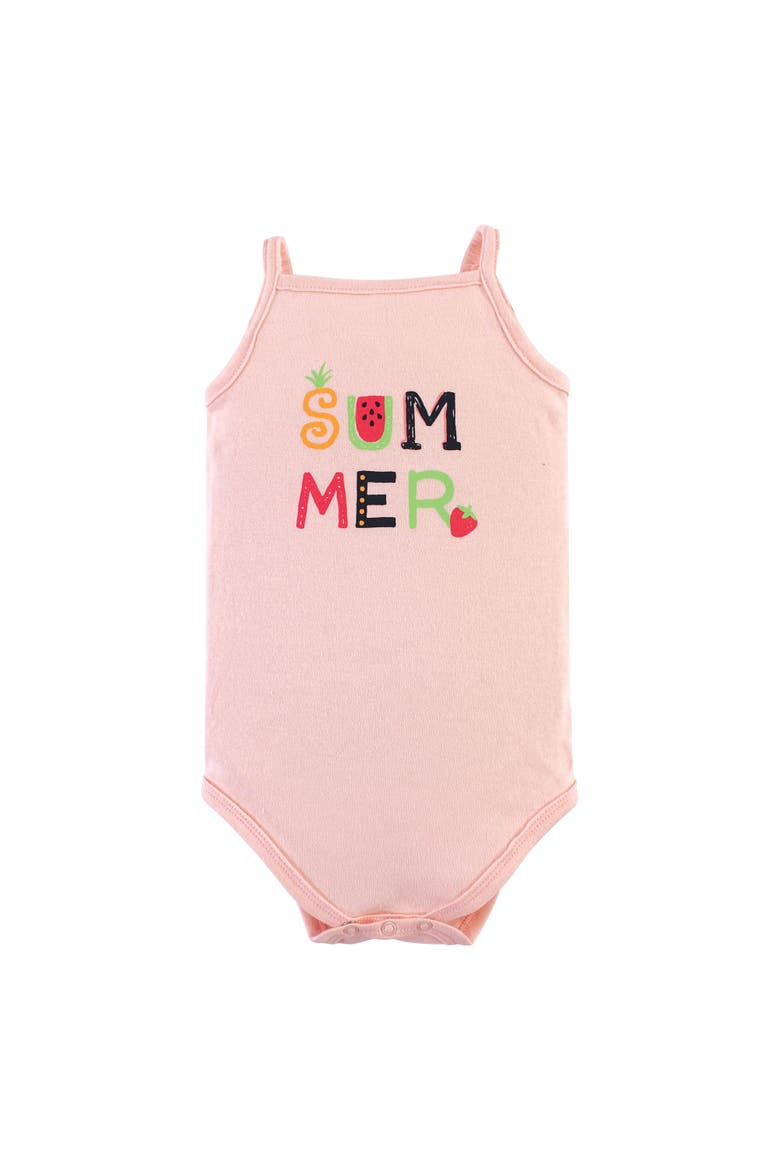 Soft Cotton Sleeveless Bodysuit, Alternate, color, Watermelon