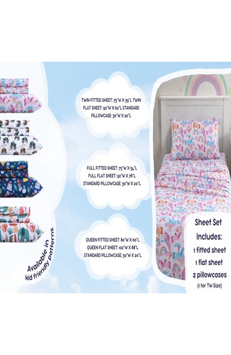 POPPY AND FRITZ Trucks 4-Piece Sheet Set, Alternate, color, Grey Multi