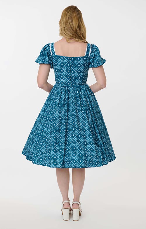 UNIQUE VINTAGE UNIQUE VINTAGE 1940S SWEETHEART BUTTON FRONT SWING DRESS