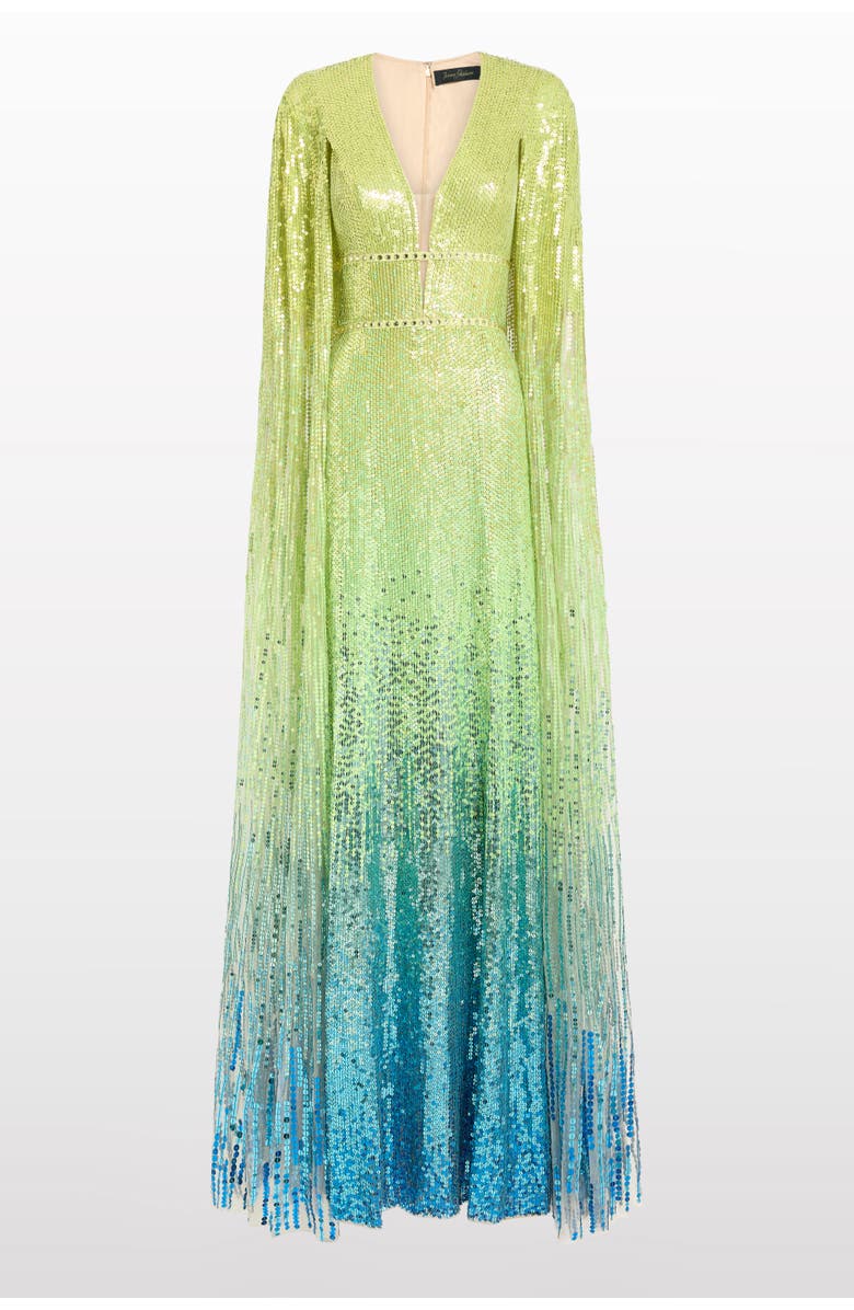 Jenny Packham Easy Breezy Sequin-Embellished Maxi Dress, Main, color, Illusion
