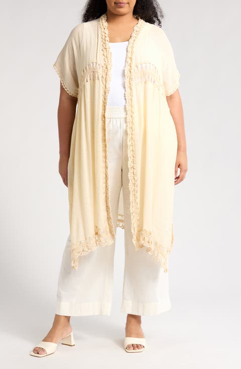 Open Work Knit Duster (Plus)