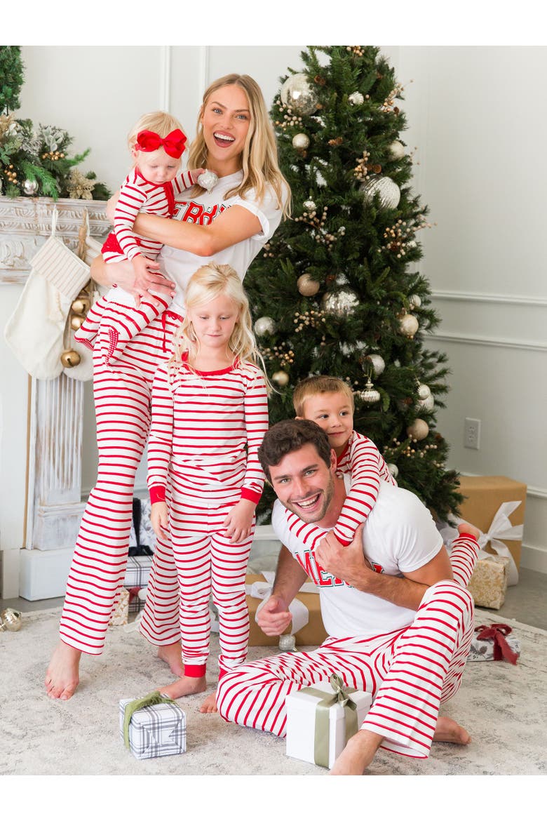 Modal Blend Boys Long Sleeve Pajama Set, Alternate, color, Red & White Stripe
