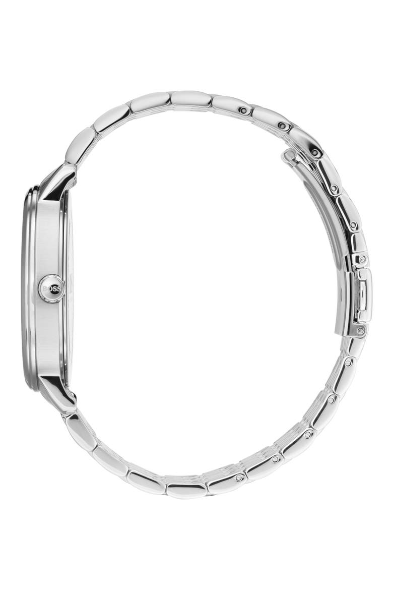 Round Bracelet Watch, 40mm, Alternate, color, BLACK/ SILVER