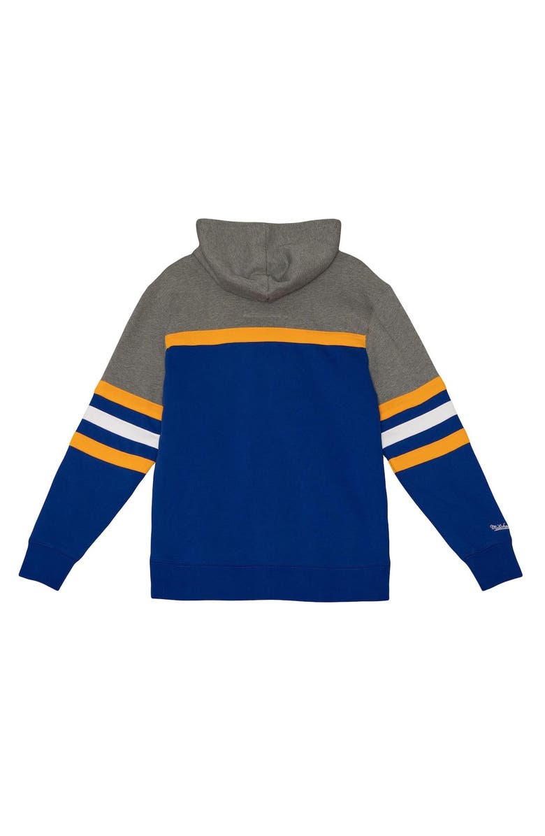 Mitchell & Ness Men's Mitchell & Ness Blue/Heather Gray St. Louis Blues Head Coach Pullover Hoodie, Alternate, color, 