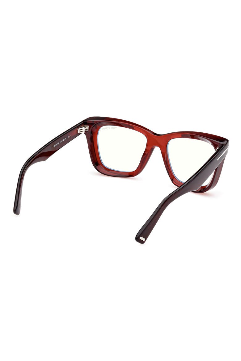52mm Square Blue Light Blocking Glasses, Alternate, color, SHINY LIGHT BROWN