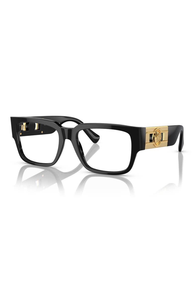55mm Square optical glasses, Alternate, color, SHINY BLACK