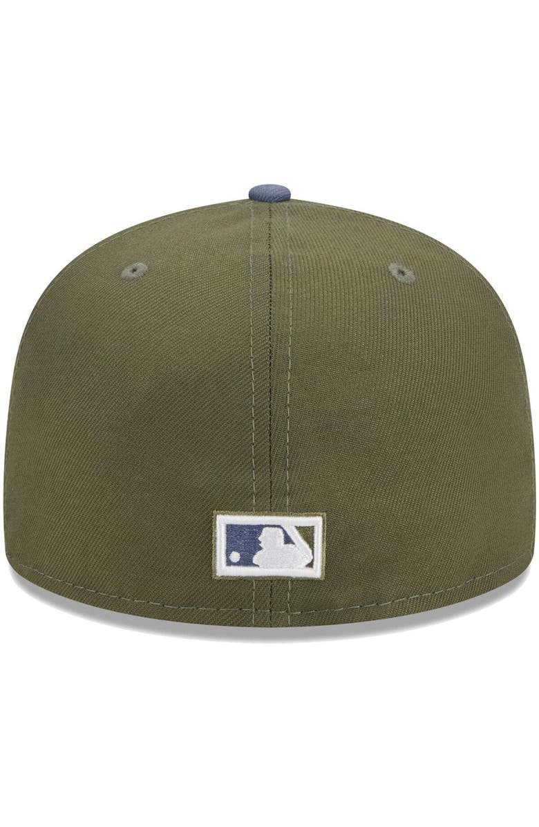 New Era Men's New Era Olive/Blue Los Angeles Dodgers 59FIFTY Fitted Hat, Alternate, color,