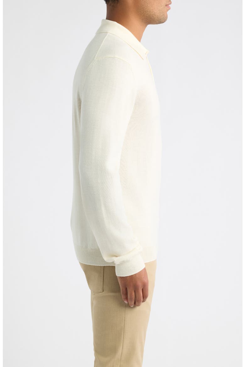 Merino Wool Polo Sweater, Alternate, color, CHALK