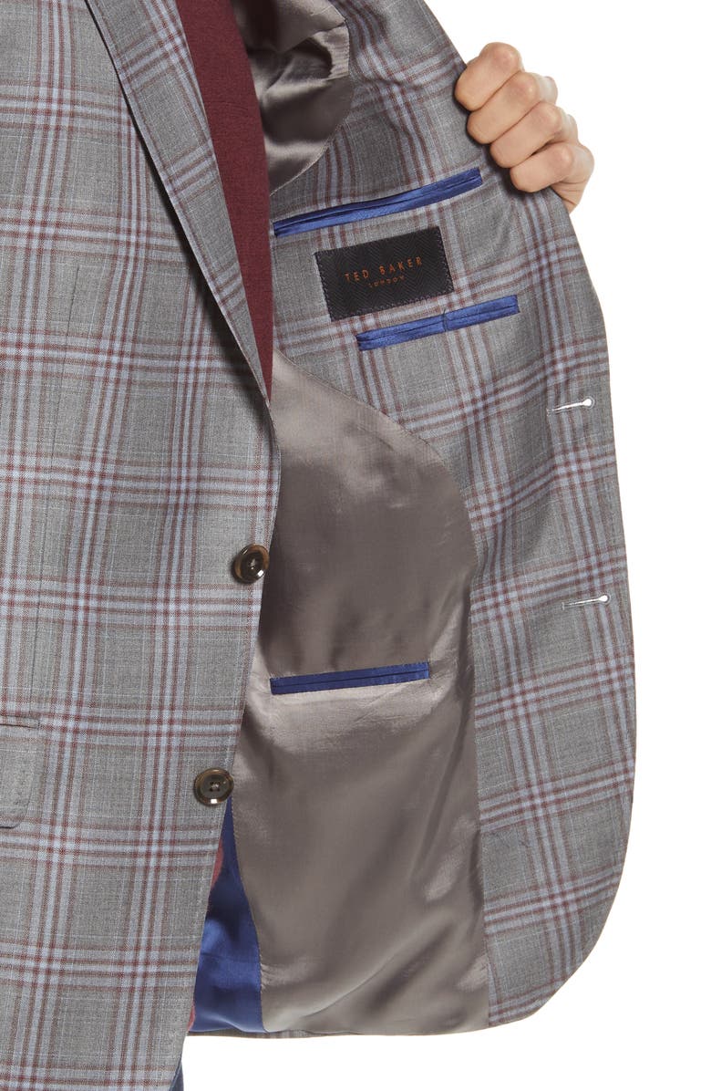Ted Baker London Jay Slim Fit Plaid Wool Sport Coat, Alternate, color, 