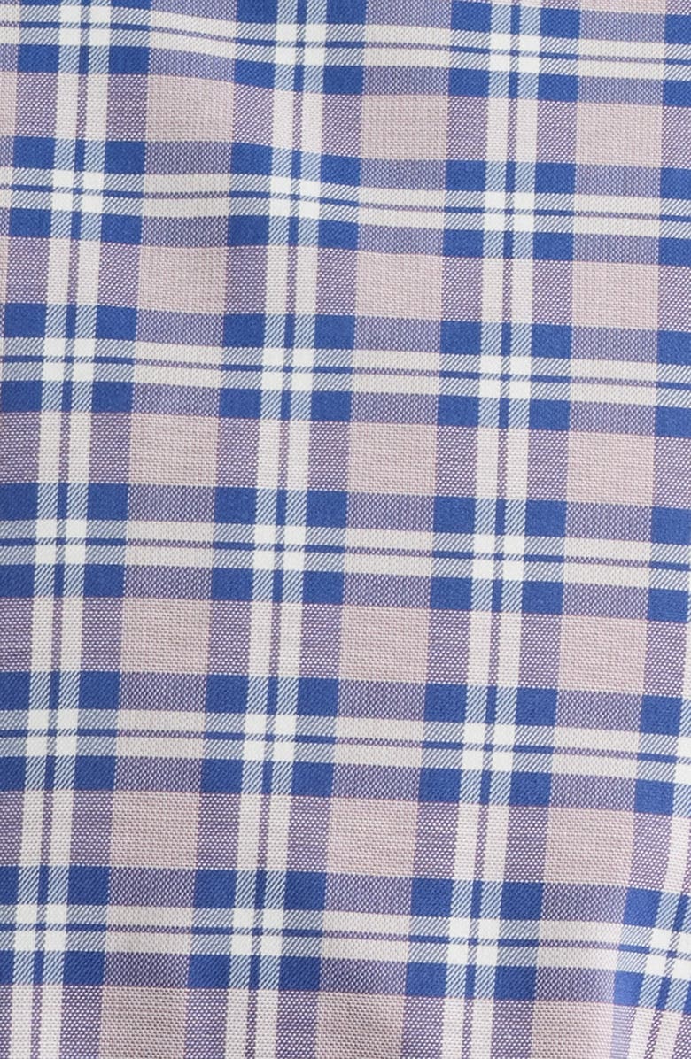 johnnie-O Mayes Plaid Nylon Blend Button-Down Shirt, Alternate, color, Malibu Red