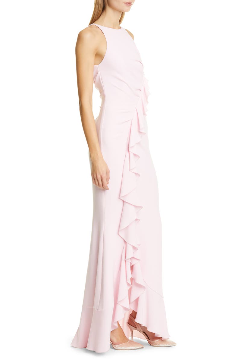 Talbot Runhof Ruffle Crepe Trumpet Gown, Alternate, color, 