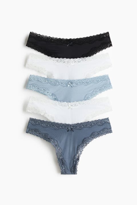 5-pack Microfibre And Lace Brazilian Briefs