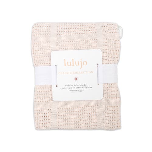 Lulujo Knitted Cellular Blanket In Oatmeal