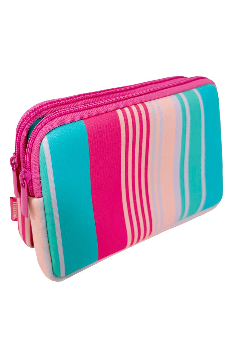 MYTAGALONGS Rectangular Double Zip Cosmetics Pouch, Alternate, color, Sienna Stripe