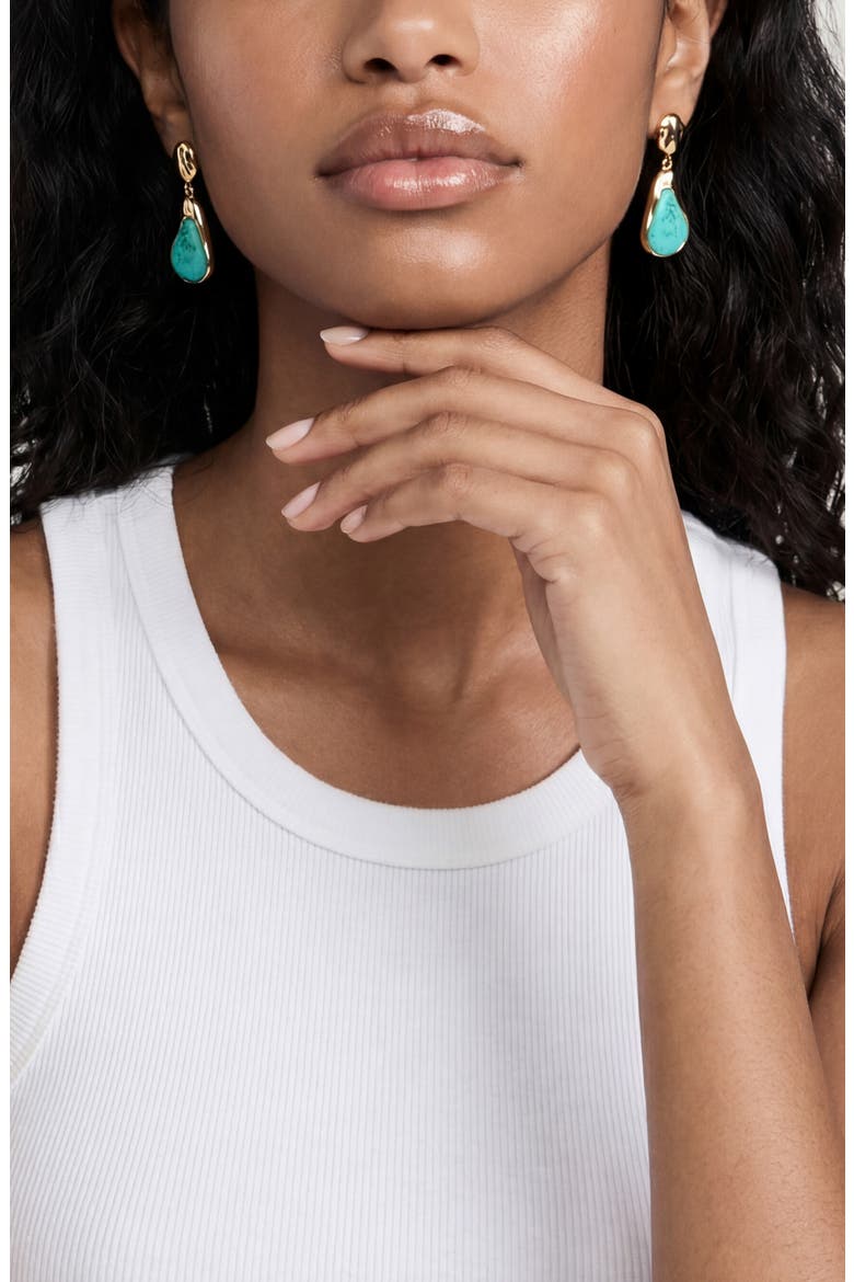 Hidden Stone Molten Drop Earrings, Alternate, color, TURQUOISE