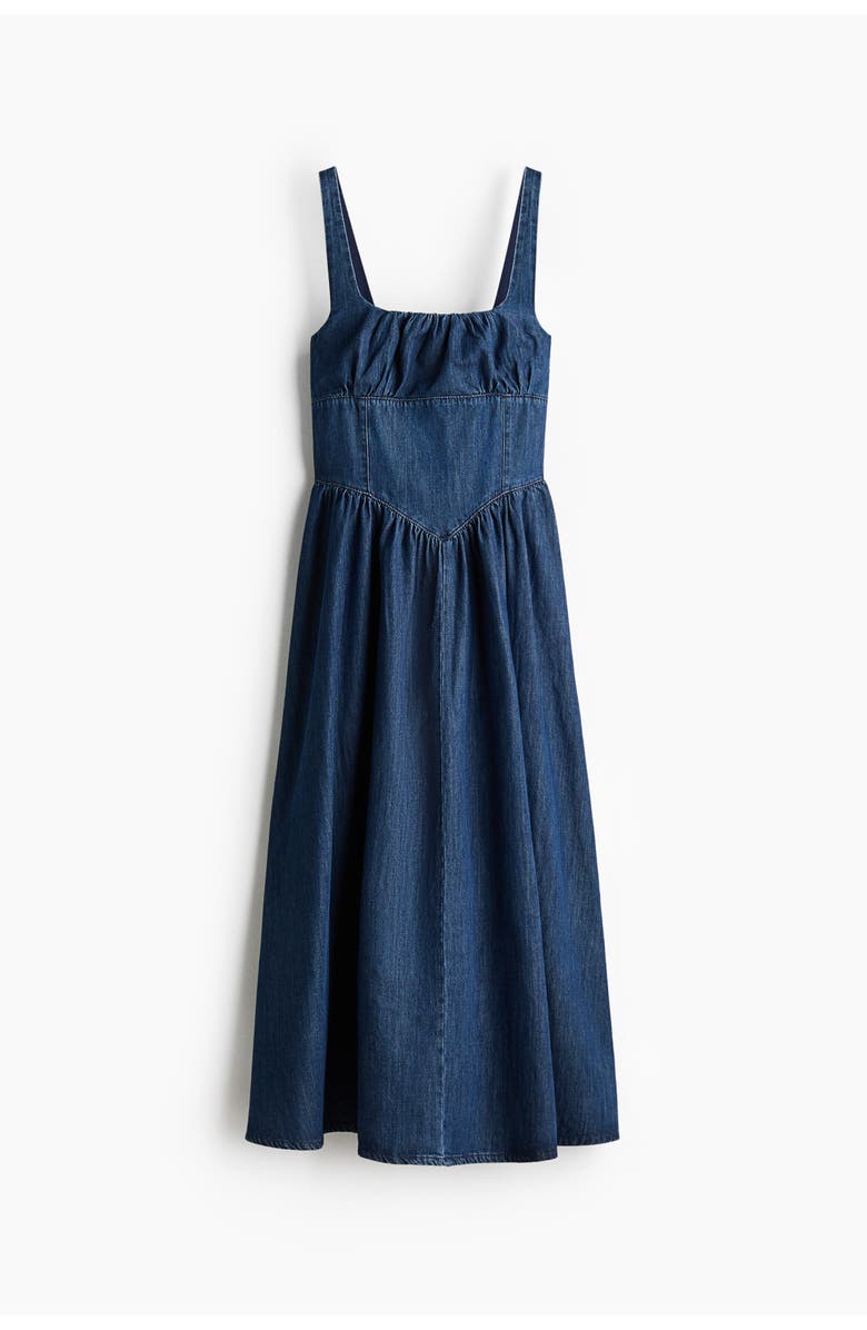 H&M Denim midi dress, Alternate, color, Denim Blue