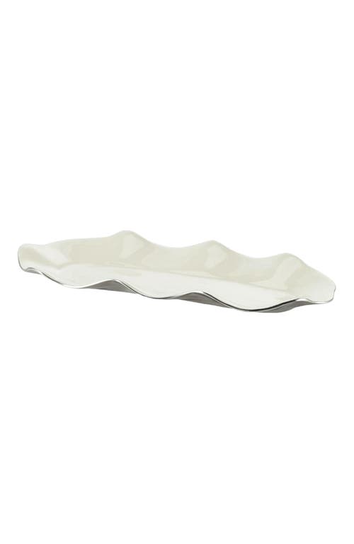 Lunares Ruffled Oyster Long Tray In Gold