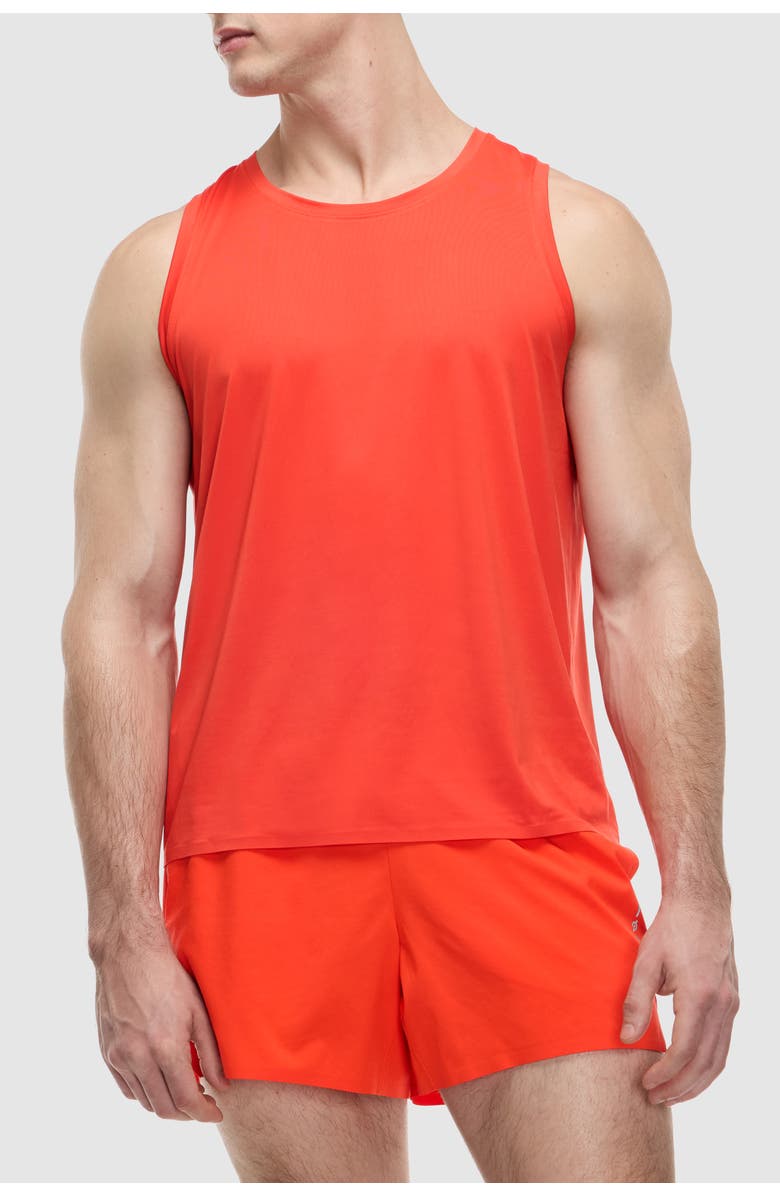 Peloton Interlock Bonded Tank, Main, color, Cherry Tomato