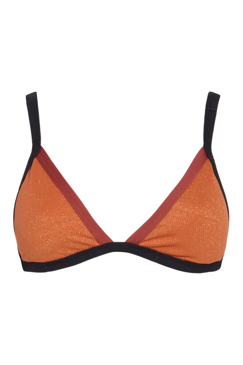Rewind Triangle Bikini Top, Main, color, BROWN