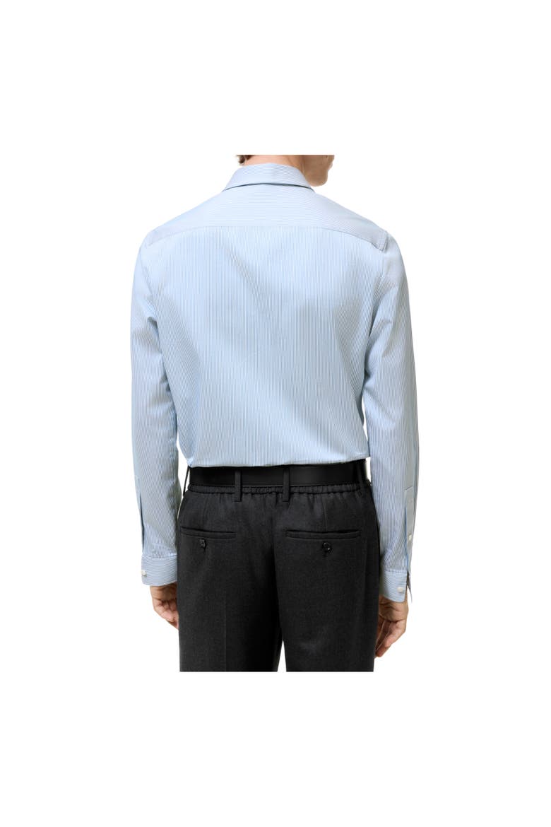 Slim Fit Striped Cotton Shirt, Alternate, color, Sunbleached blue