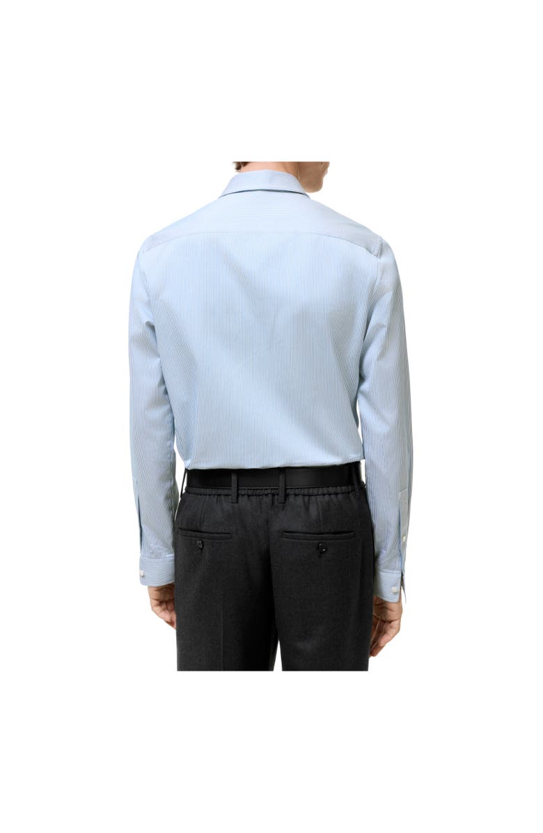 Burberry Slim Fit Striped Cotton Shirt, Alternate, color, Sunbleached Blue